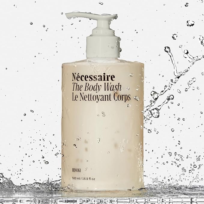 Nécessaire The Body Wash Hinoki. Multi-Oil Shower Gel Body Wash for Women + Men. Non-Comedogenic + Hypoallergenic for Sensitive Skin with Niacinamide. 500ml/16.9 fl oz