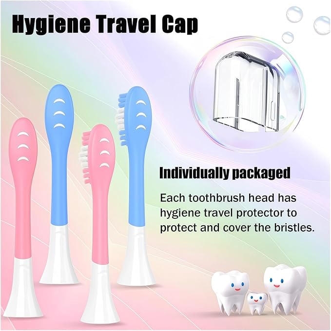 Kids Replacement Heads Compatible with Philips Hx6320 HX6321 HX6032/94 HX6331 HX6340 Kids Toothbrush Over 7 Years