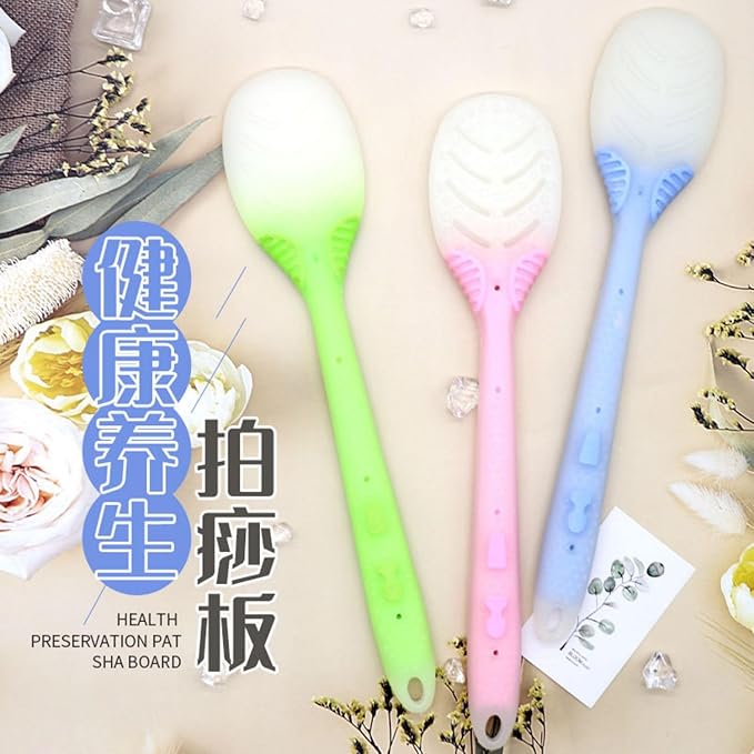 经络硅胶拍痧板 Extendable Back Scratcher家用按摩肩背腿拍打养生拍不求人手持按摩拍 HomeOffice Body Electric Massagers