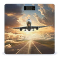 Airplane Scale for Body Weight Safe Rounded Corners Tempered Glass Digital Bathroom Scale LED Display 400lb Capacity Weight Scales with High Precision Sensors