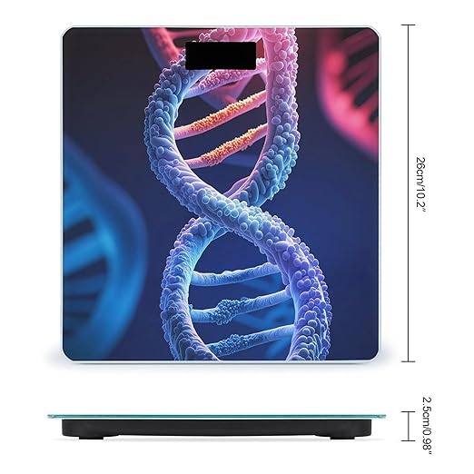 DNA Genetic Helix Scale for Body Weight Accurate Digital Bathroom Scale Toughened Glass High Precision Scales Smart Weight Scales with Large LCD Backlight Display Weighing Machine