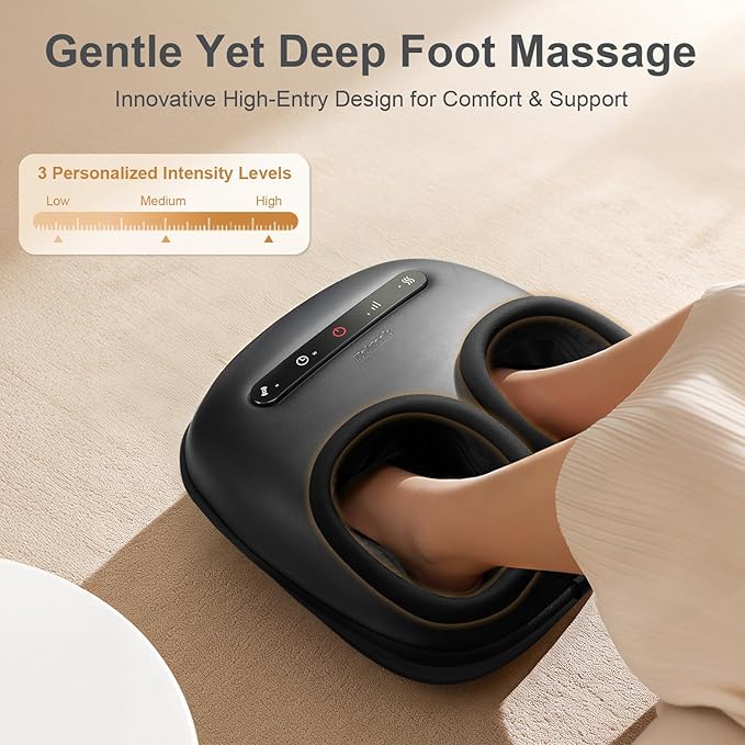 Nekteck Foot Massager with Heat [2026 Upgraded] Electric Shiatsu Foot Massage Machine for Circulation Plantar Fasciitis &amp Neuropathy 3 Intensity Levels FSA Eligible Gifts for Men &amp Women