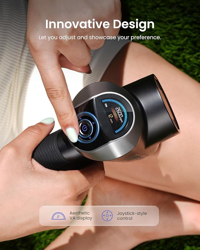 RENPHO Ascend Professional Massage Gun Adjustable 6-12mm Amplitude for Customized Intensity Deep Tissue Percussion Massager with 5 Speeds 5 Attachments Travel Case FSA Eligible HSA