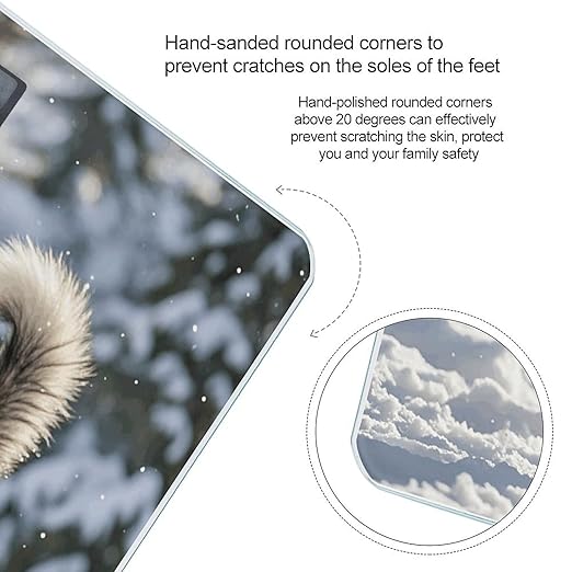 Husky in Snow Dog Scale for Body Weight Digital Bathroom Scale Accurate Smart Weight Scales with Large Display Weighing Machine High Precision Scales