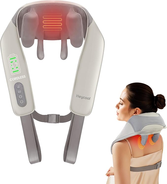 Cordless Neck Shoulder Massager with Heat Back Massager Pillow Gifts for Men Women