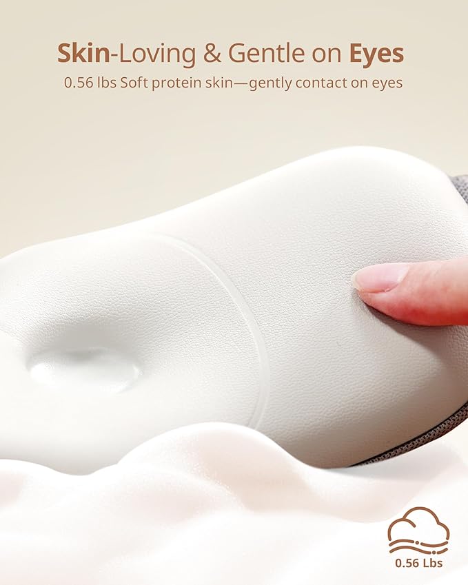 Ultra Light Eye Massager with 2 Level Heat 120 Mins Uses 3 Air Compression &amp Massage Modes Heated Eye Mask with Bluetooth Music for Migraine Relief Strain and Dry Eyes Eye Relief for Women Me