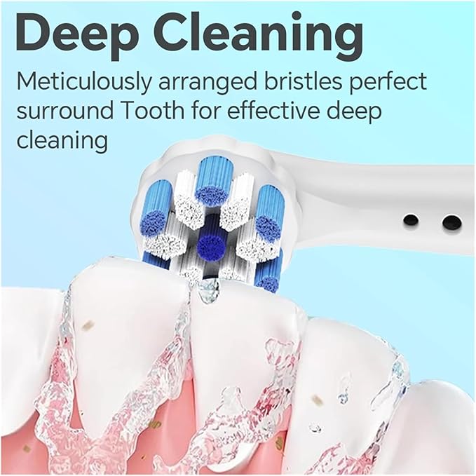 4X Replacement Brush Heads &amp 4X Toothbrush Head Protective Caps Compatible for Oral B iO 2/3/4/5/6/7/8/9 Electric Toothbrushes(Black-Clear)