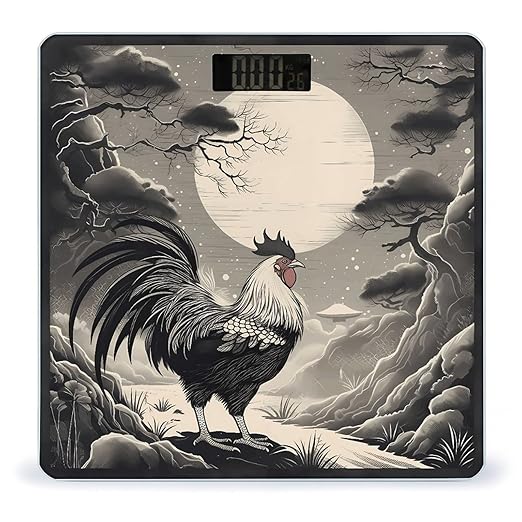 Chicken on The Mountain Scale for Body Weight Accurate Digital Bathroom Scale Toughened Glass High Precision Scales Smart Weight Scales with Large LCD Backlight Display Weighing Machine