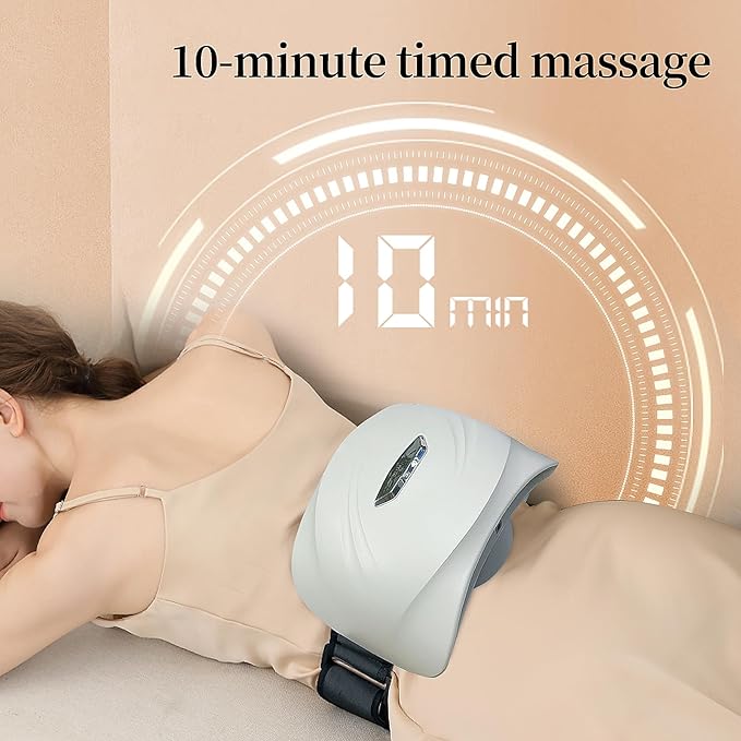 Intelligent Heated Massage Belt Multi-Function Kneading Massager with Red Light Therapy Natural Stone Massage for Waist and Abdomen