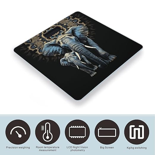 Two Elephants Scale for Body Weight Digital Bathroom Scale Precision Smart Weighing Scales with Clear LED Display Accurate High Precision Scales Weighing Machine