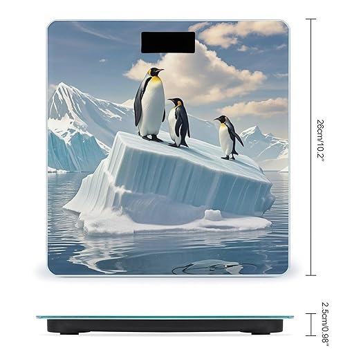 Penguins On The Iceberg Scale for Body Weight Accurate Digital Bathroom Scale Toughened Glass High Precision Scales Smart Weight Scales with Large LCD Backlight Display Weighing Machine