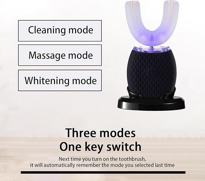 Ultrasonic Toothbrush for Adults - Automatic Electric Toothbrush with Soft Bristles Waterproof &amp Washable Rechargeable Portable Design with Wireless Charging 30'' Timer for Travel &amp Home Use (