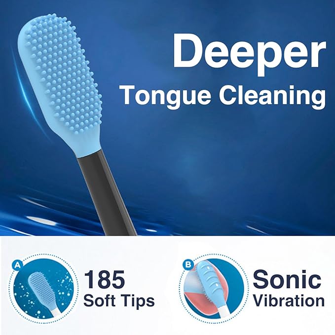 Tongue Scraper Heads for Philips Sonicare Click-On Handles – Gentle &amp Effective Tongue Cleaner Fresh Breath 3 Pack Replacement Brush Heads (White Click-On Handles)