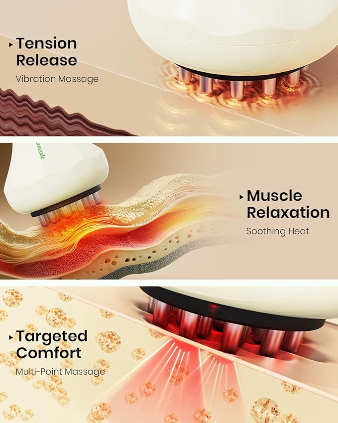 Electric Lymphatic Massager Handheld Body Massager for Legs Arms Belly &amp Cellulite Areas Body Sculpting Machine with Red-Light 9-Level Heat &amp Vibration Drainage Massage Tool for Relaxati