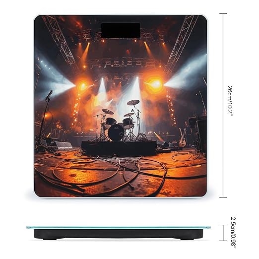 Rock Concert Stage Weight ScaleClear LED Display Bathroom Digital Weighing ScaleTempered Glass Digital Bathroom Scale for Body Weight Capacity Up to 400 Lbs