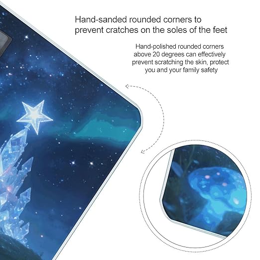 Moonlit Night Flying Rabbit Smart Scale for Body Weight Digital Bathroom Scale Toughened Glass Weight Scale with Large LCD Backlight Display High Precision Scales Weighing Machine
