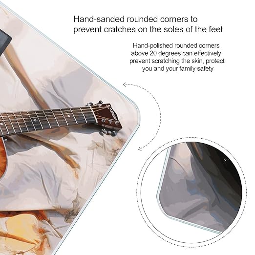 Watercolor Acoustic Guitar Bathroom Scale Weight Scale for Body WeightHighly Accurate Digital Weighing Machine Clear LED Display Digital Bathroom Body Scale 400lb/182kg