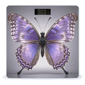 Purple Butterflies Scale for Body Weight Digital Bathroom Scale Toughened Glass High Precision Scales for Body Weight with Large LCD Backlight Display Weight Scales
