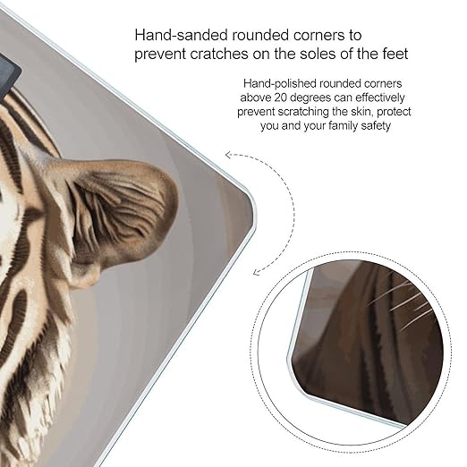 3D Tiger Head Smart Scale for Body Weight Accurate Bathroom Scale with LED Display Digital Weight Scales Weighing Machine High Precision Scales for Bath Home