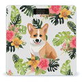 Tropical Flower and Corgi Bathroom ScaleHighly Accurate Digital Weighing Machine for People Bright LED Display Weight Scale for The Aldult Home Use