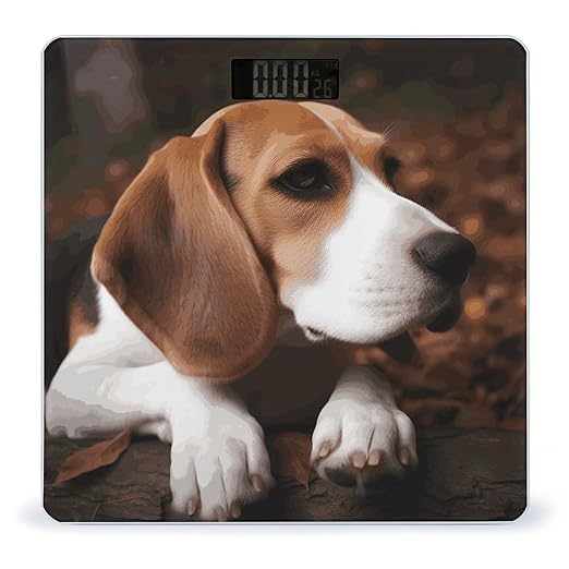 Digital Bathroom Scale for Body Weight Scale with Bright LCD Display High Accuracy Step-On Technology Auto On/Off Cute Beagle Digital Scales 400 Lbs /180kg