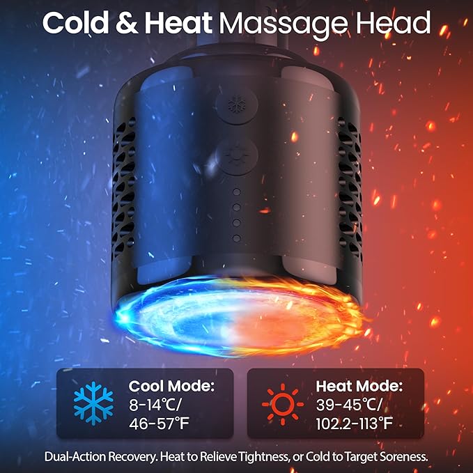 NAPRE 3-in-1 Mini Massage Gun with Heat and ColdDeep Tissue Back Massage with Detachable Handle for Neck/Body Pain ReliefPortable Handheld Percussion Muscle MassagerSmall &amp Quiet5 Headswith C