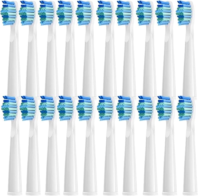20Pcs Electric Toothbrush Replacement Heads Compatible for SEAGO SG910/507/958/515/949/575/551(White-20pcs)