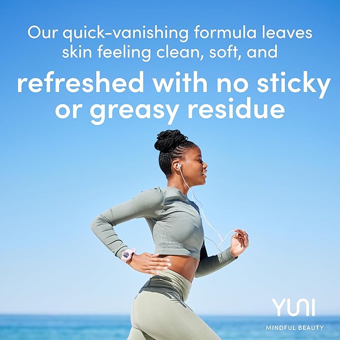 YUNI Beauty Waterless Body Wash (4 oz) - Rinse-Free Foaming Bath and Clean Body Wash Solution Instantly Remove Sweat Dirt Odor Travel Camping and Backpacking Essentials Paraben-Free Vegan