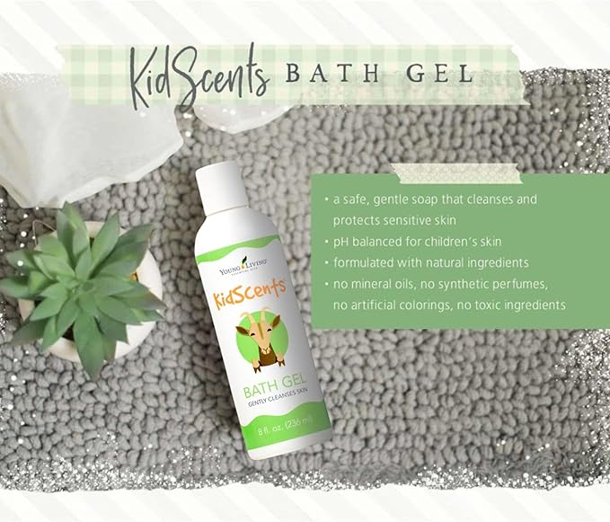 KidScents Bath Gel by Young Living - 8 fl oz - Hypoallergenic Gentle and Nourishing Botanicals for Children's Sensitive Skin - Aloe Vera Moisturizing