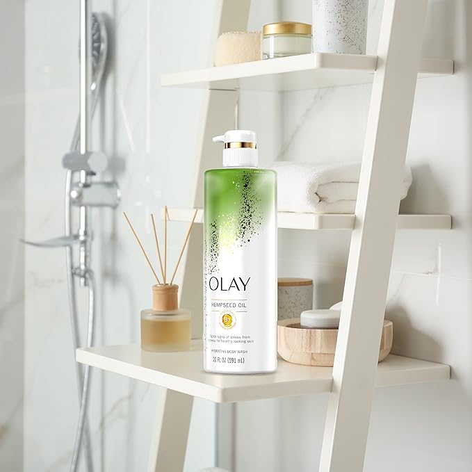 Olay Hydrating Body Wash for Women with Hempseed Oil and Vitamin B3 20 fl oz (Pack of 4)