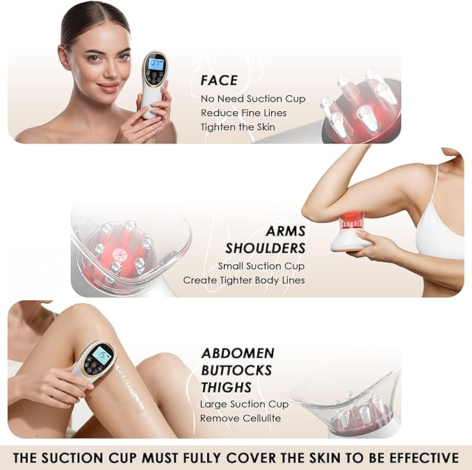 AAQ 4-in-1 Body Sculpting Machine - Professional Cellulite Massage Tool with Lymphatic Drainage &amp Skin Tightening Body Sculptor for Back Abdomen Waist Arms Legs and Buttocks-White