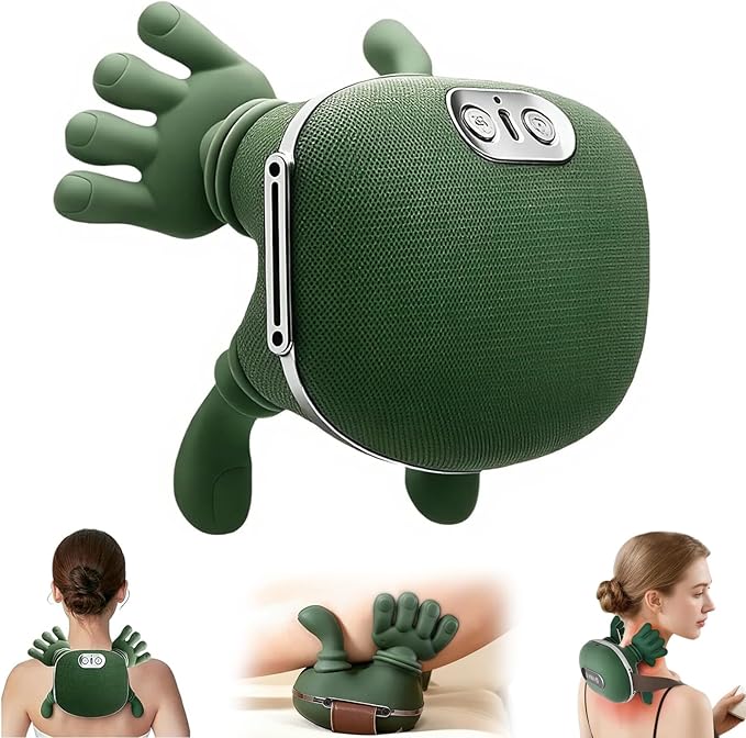 Neck Massager with Heat for Pain Relief deep Tissue Bionic 4D Deep-Kneading Massage with Soothing HeatAdjustable IntensityErgonomic Design for HomeOfficeand Travel Relaxation