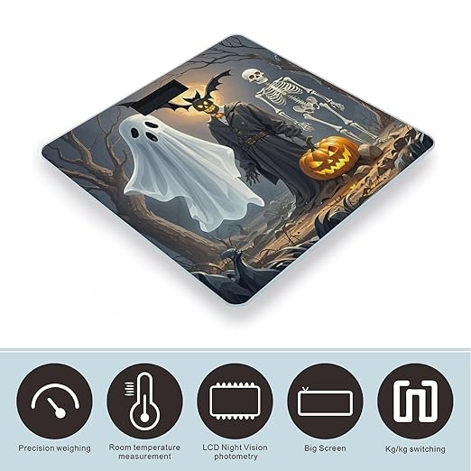 Funny Death Ghost Bathroom Scale Digital Weight Scale Precision 400 Lbs Weighing Scales Large with LCD Backlight Display BMI Measures