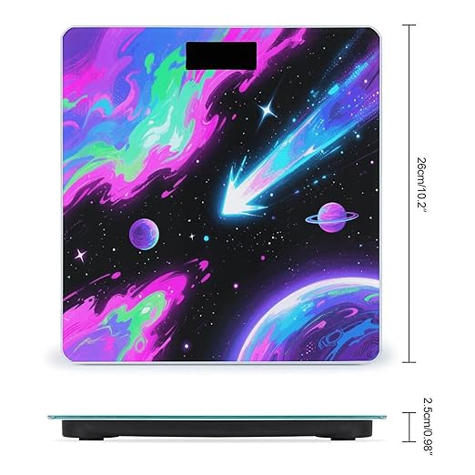 Fluorescent Planet Weight Scale Cute Bathroom Scale for Body Highly Accurate Digital Weighing Machine for People Compact LCD Display Scales with Sturdy Toughened Glass Scales