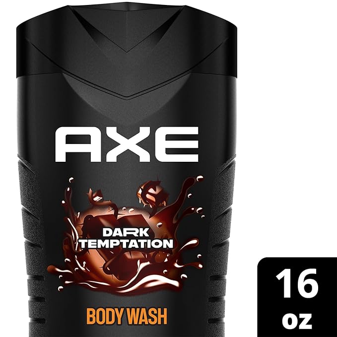 AXE Men's Body Wash Dark Temptation 3-Pack 12H Refreshing Chocolate Scent 16 Fl Oz Ea