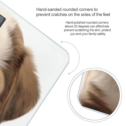 Dog Puppies Bathroom Scale for Body Weight Bathroom Weighing Scale with Backlit LCD Display Highly Accurate Measures Weight Up to 180kg