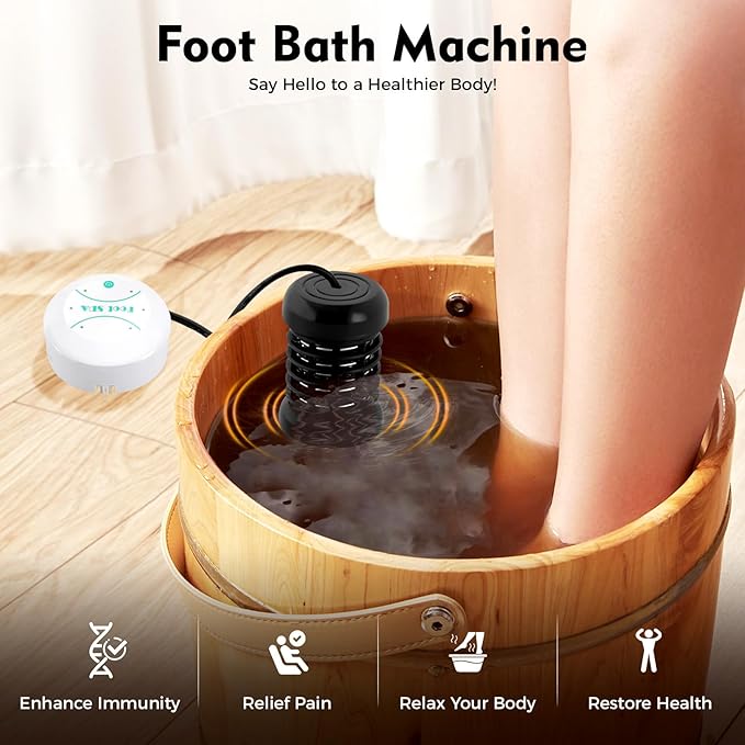 Ionic Foot Bath Detox Machine Portable Foot Spa Cleanse Machine Health Care Detox Spa Machine Tub Negative Hydrogen Bath IonicOne Touch to StartSuper Duty Ion Arrays