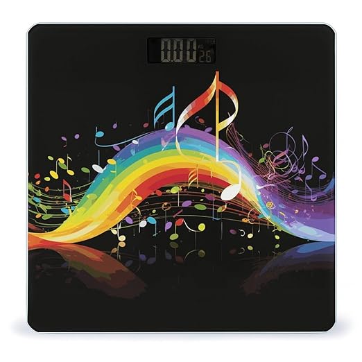 Rainbow Musical Note Melody Weight Scale Digital Electronic Scales Bathroom Scale Larg LCD Backlight Display High Precisio MeasurementsTempered Glass