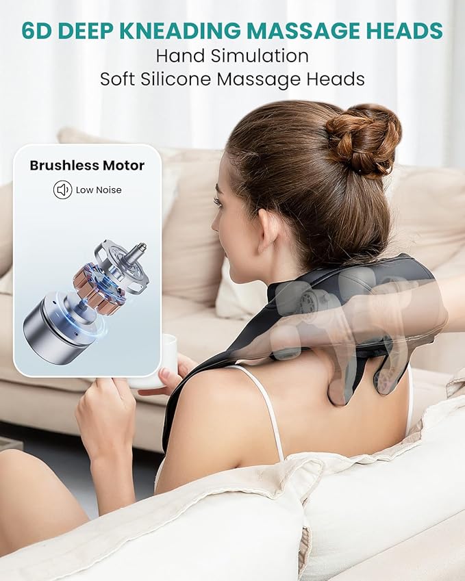 Nekteck Shiatsu Neck and Back Massager with Soothing Heat