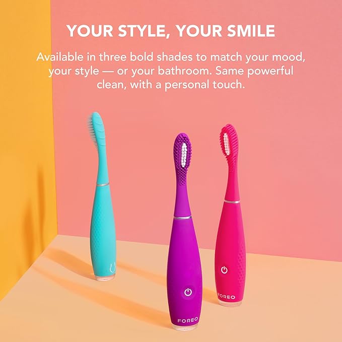 FOREO ISSA 4 Smile Electric Toothbrush – Compact &amp Travel-Friendly 4-in-1 Hybrid Brush Head Tough on Plaque Long Battery Life (265 Days) 6-Month Brush Head Replacement