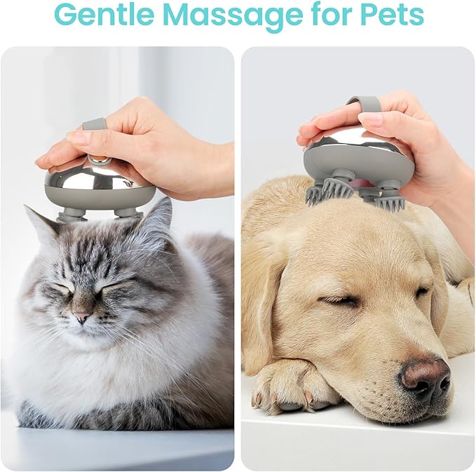 Electric Rechargeable Scalp Massager IPX7 Waterproof Electric Head Massager with 2 Interchangeable Heads (100 Anti-Tangle Scalp Nodes &amp 1000+ Facial Cleansing Dots) 3 Speeds &amp 2 Functions U