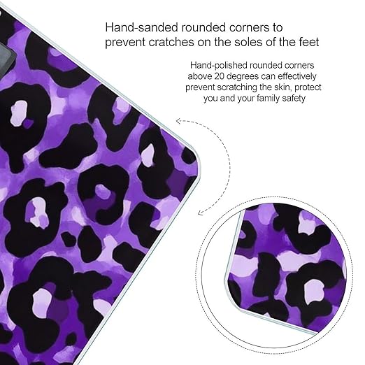 Women's Digital Bathroom Weighing Scale Automatic Switch Energy Saving Scale Smart Scale for Body Weight Purple Cheetah Leopard Print