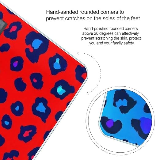 Women's Fashion Automatic Switch Digital Bathroom Weighing Scale Smart Scale Trippy Red Pink Purple Blue Cheetah Leopard Print