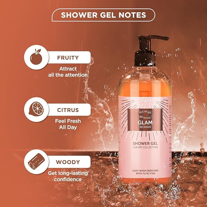 BVita Luxury Glam Woman Body Wash Refreshing Shower Gel for Deep Cleansing Hydrating Moisturising Softer &amp Smoother Skin with Aloe Vera 500 ml