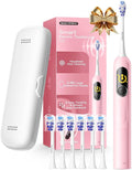 AI Electric Toothbrush w/ 6 Brush Heads Smart Sonic Toothbrush for Adults Kids Teens 150-Day Rechargeable Battery Whitening Real-Time Brushing Map Travel Case (G5S)