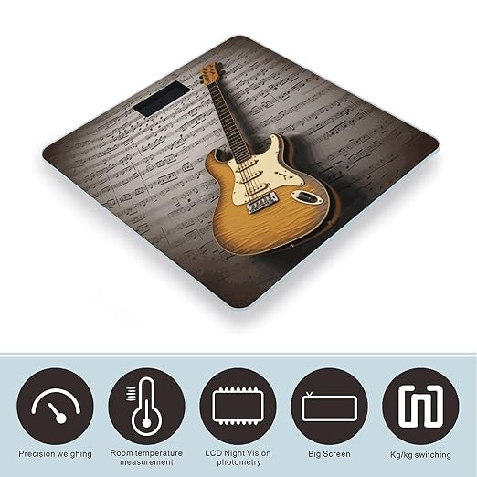 Note Guitar Bathroom ScaleHighly Accurate Digital Weighing Machine for People Bright LED Display Weight Scale for The Aldult Home Use