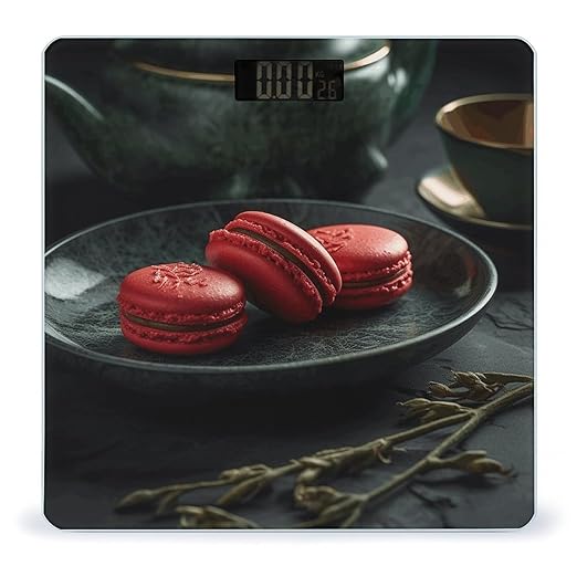 Macaroons on The Plate Scale for Body Weight Digital Bathroom Scale Accurate Smart Weight Scales with Large Display Weighing Machine High Precision Scales