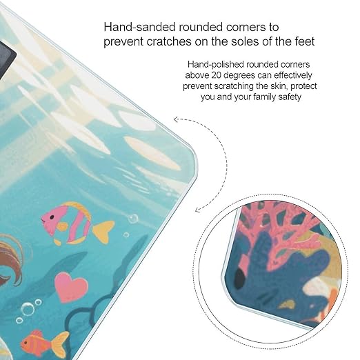 Jellyfish in The Ocean Weight Scale Cute Bathroom Scale for Body Highly Accurate Digital Weighing Machine for People Compact LCD Display Scales with Sturdy Toughened Glass Scales