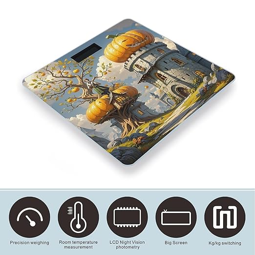 Pumpkin House Scale for Body Weight Highly Accurate Digital Bathroom Body Scale Digital Bathroom Scales for People Anti-Slip Large LCD Display Smart Scales