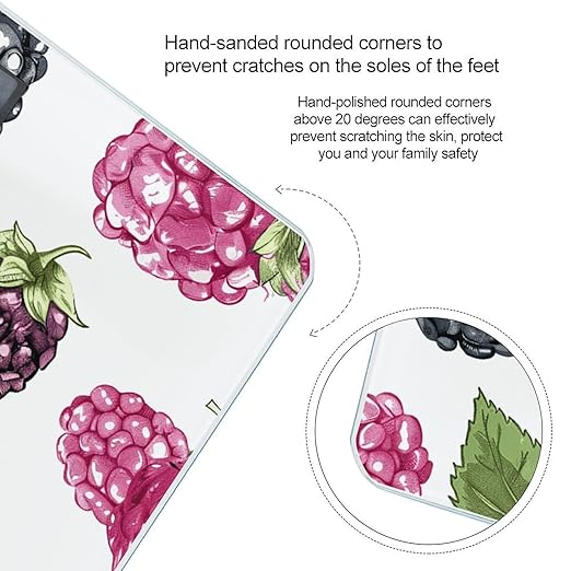 BlackBerry Fruit Pattern Scale for Body Weight Accurate Digital Bathroom Scale Toughened Glass High Precision Scales Smart Weight Scales with Large LCD Backlight Display Weighing Machine